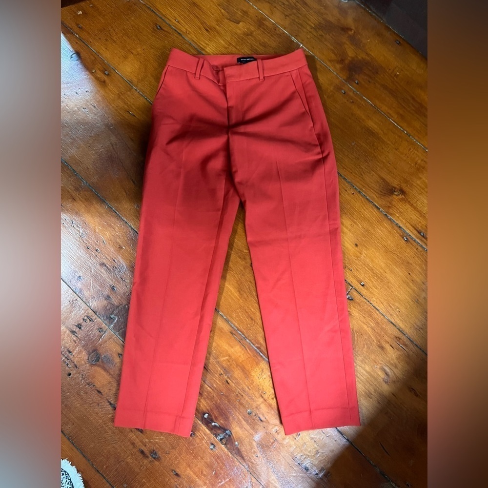 Club Monaco 0 Women’s career pants red straight leg pockets